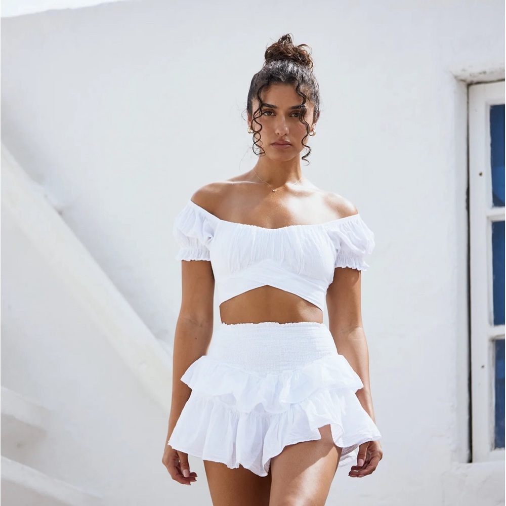 White Ruffled Women's Skirt